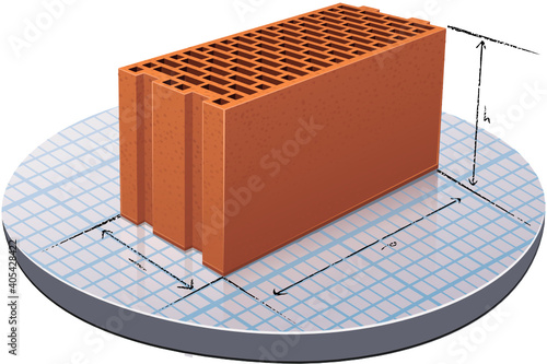 Monomur brick and its dimensions (cutout)