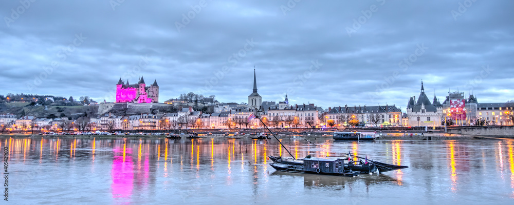 The Loire river at Saumur, HDR Image
