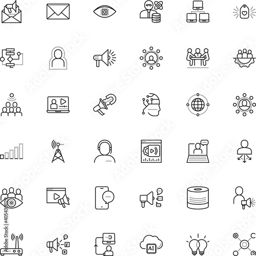 communication vector icon set such as: postal, analytics, cellular, low, globe, family, engagement, e-learning, api, fast, industrial, player, algorithm, two, manager, tech, quarantine, ecommerce