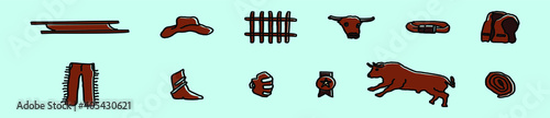 set of bullfighter cartoon icon design template with various models. vector illustration isolated on blue background
