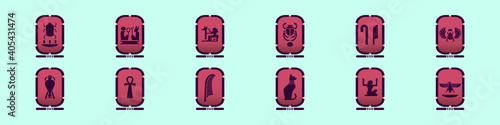set of cartouche cartoon icon design template with various models. vector illustration isolated on blue background