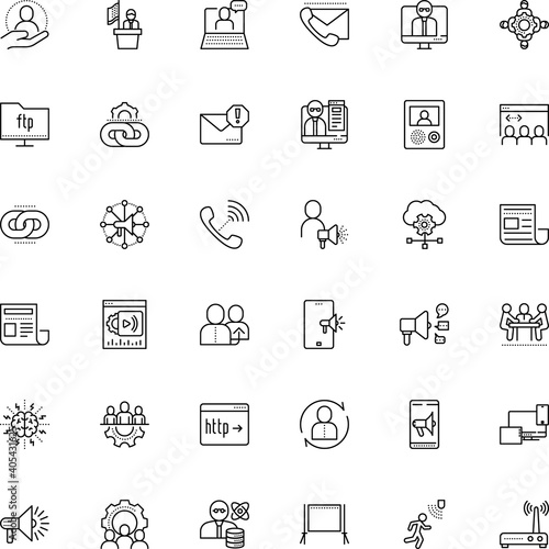 communication vector icon set such as: politician, friend, analytics, research, display, boss, optimization, add, mental, brain, pro, workshop, referral, profile, entrepreneur, propaganda, election