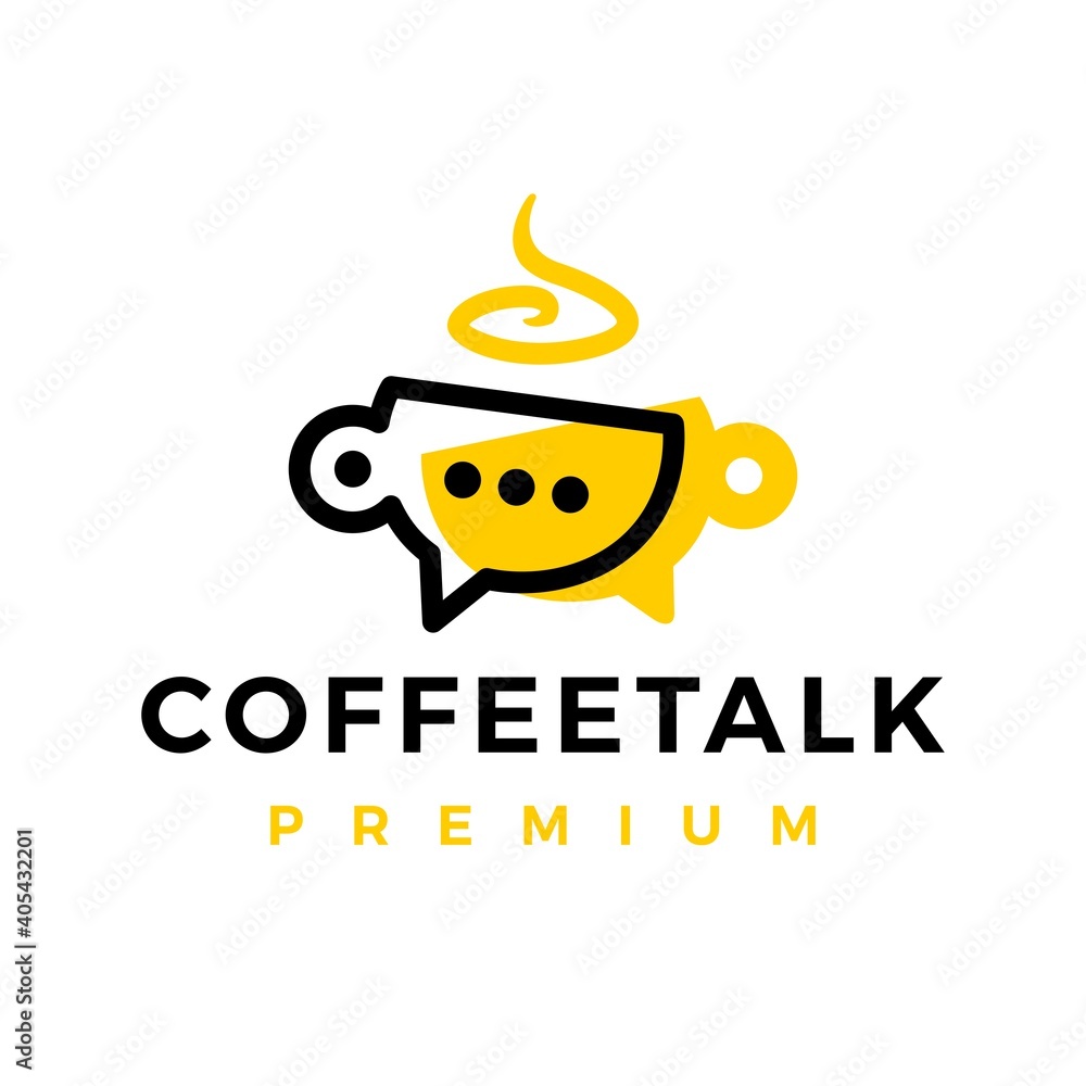 coffee talk chat cup logo vector icon illustration coffee talk chat cup logo vector icon illustration