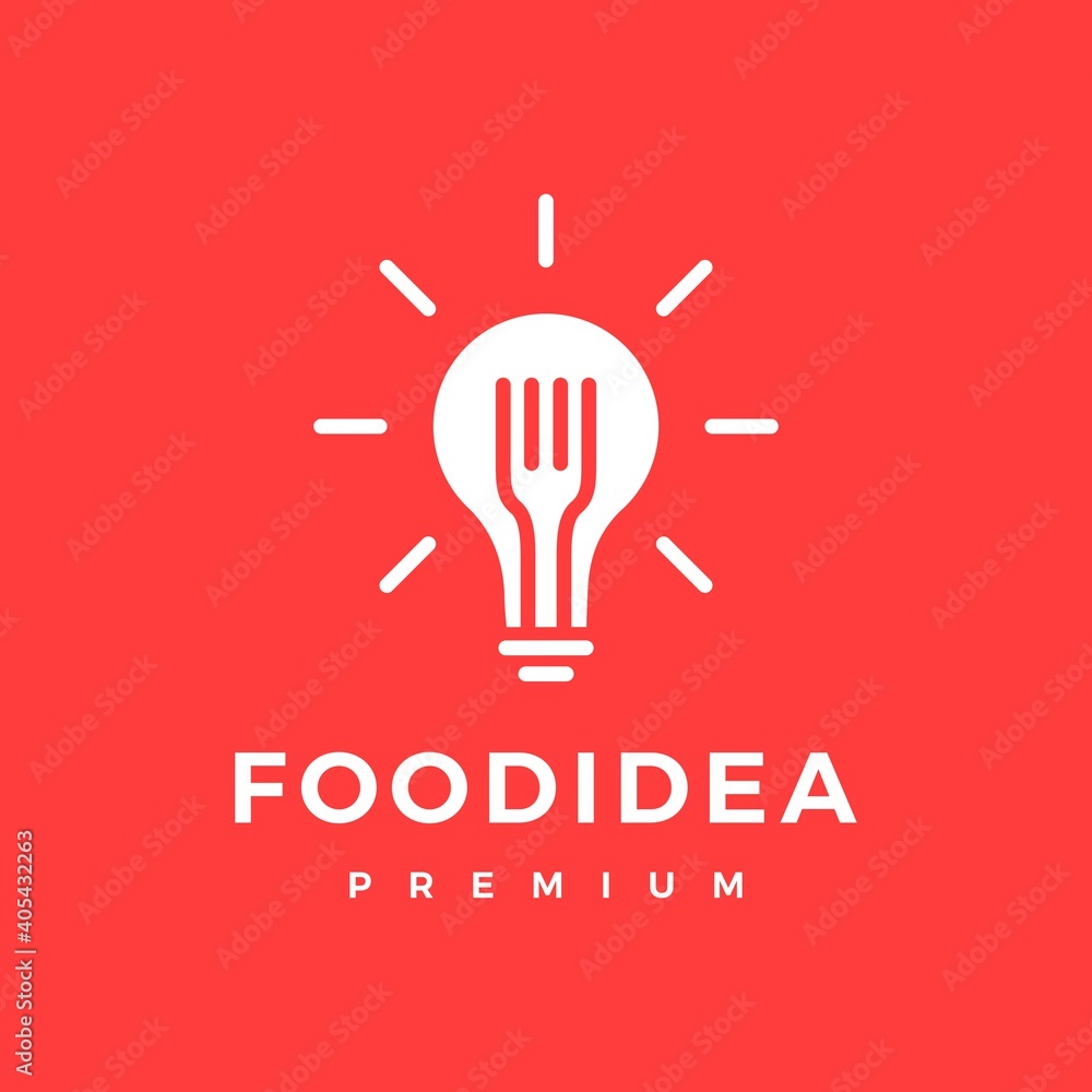 smart foot bulb fork idea logo vector icon illustration smart foot bulb fork idea logo vector icon illustration