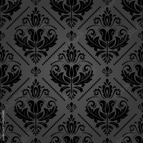 Orient vector classic dark pattern. Seamless abstract background with vintage elements. Orient dark background. Ornament for wallpaper and packaging