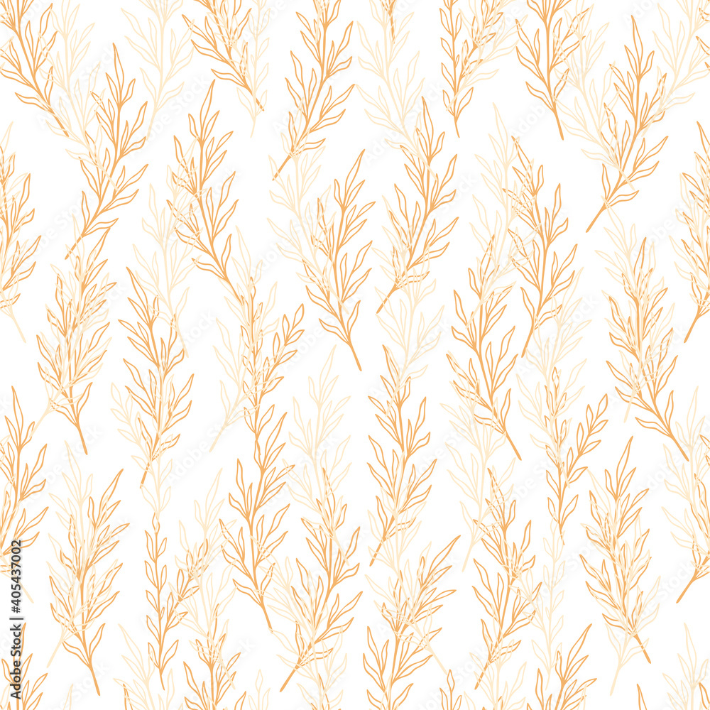 Eucalyptus pattern in line style. Floral olive seamless hand drawn ornament. Eucalyptus pattern in line style. Floral olive seamless hand drawn ornament.
