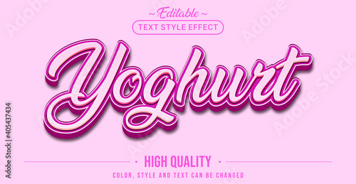 Editable text style effect - Yoghurt text style theme.