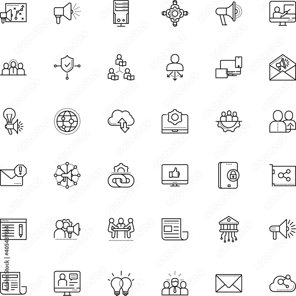 communication vector icon set such as: vpn, chain, behaviour, protect, visual, uploading, e-learning, engineering, cogwheel, print, like, component, interview, artificial, suggestion, knowledge communication vector icon set such as: vpn, chain, behaviour, protect, visual, uploading, e-learning, engineering, cogwheel, print, like, component, interview, artificial, suggestion, knowledge