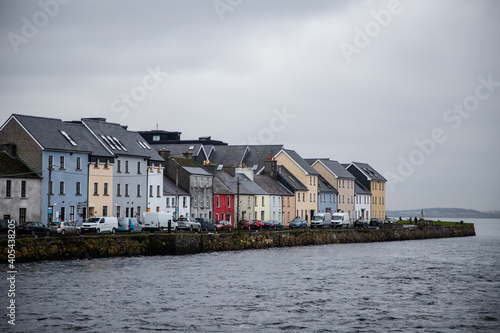 Colorful houses on the harbor in Galway, Ireland