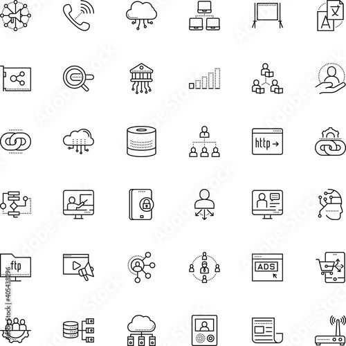 communication vector icon set such as: building, gateway, sales, analytics, referral, api, international, android, router, pen, course, contact, authority, door, check, chat, architecture, paperclip