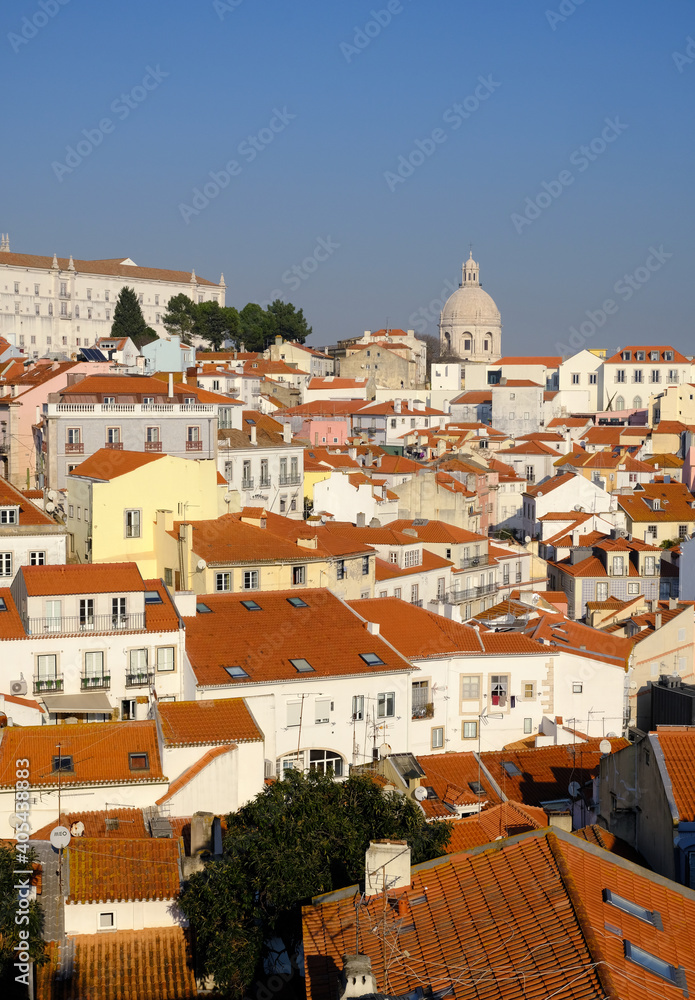 Hillside houses in LIsbon, Portugal