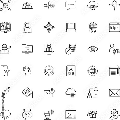 communication vector icon set such as: finance, movement, walk, entrepreneur, giving, trend, tribune, earth, specialist, disease, wall, software, chart, arrow, infected, folder, cash, machinery