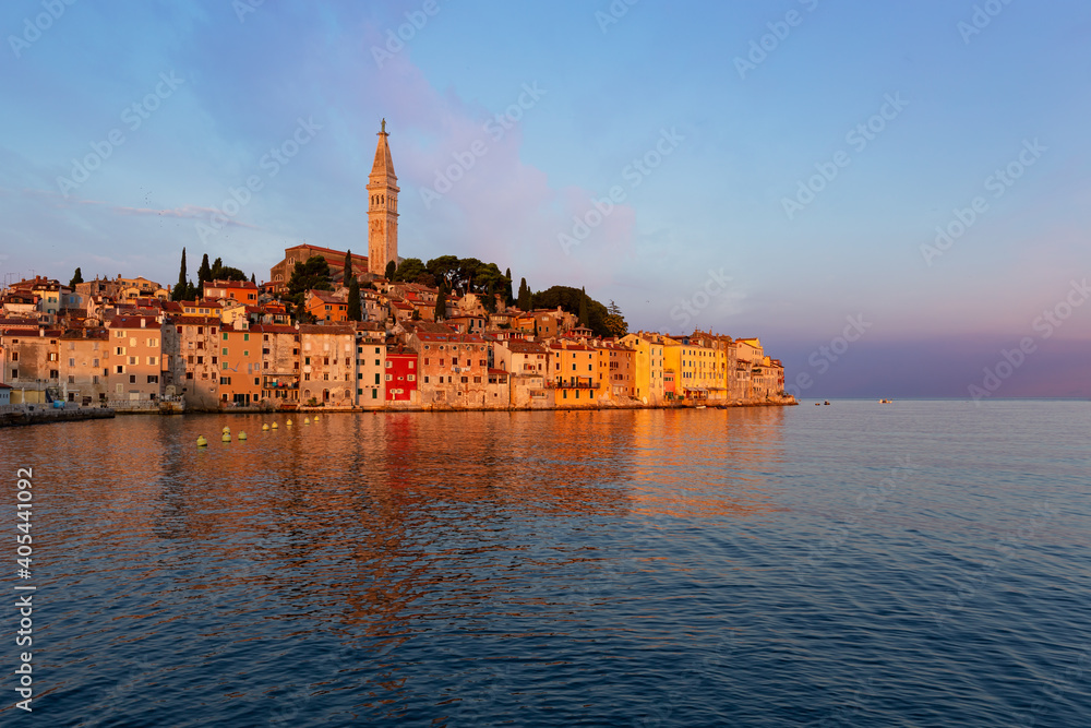 Wonderful morning view of old Rovinj town with multicolored buildings, Croatia. Wonderful morning view of old Rovinj town with multicolored buildings, Croatia.