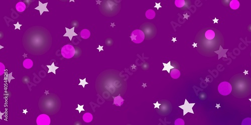 Light Pink vector texture with circles  stars.