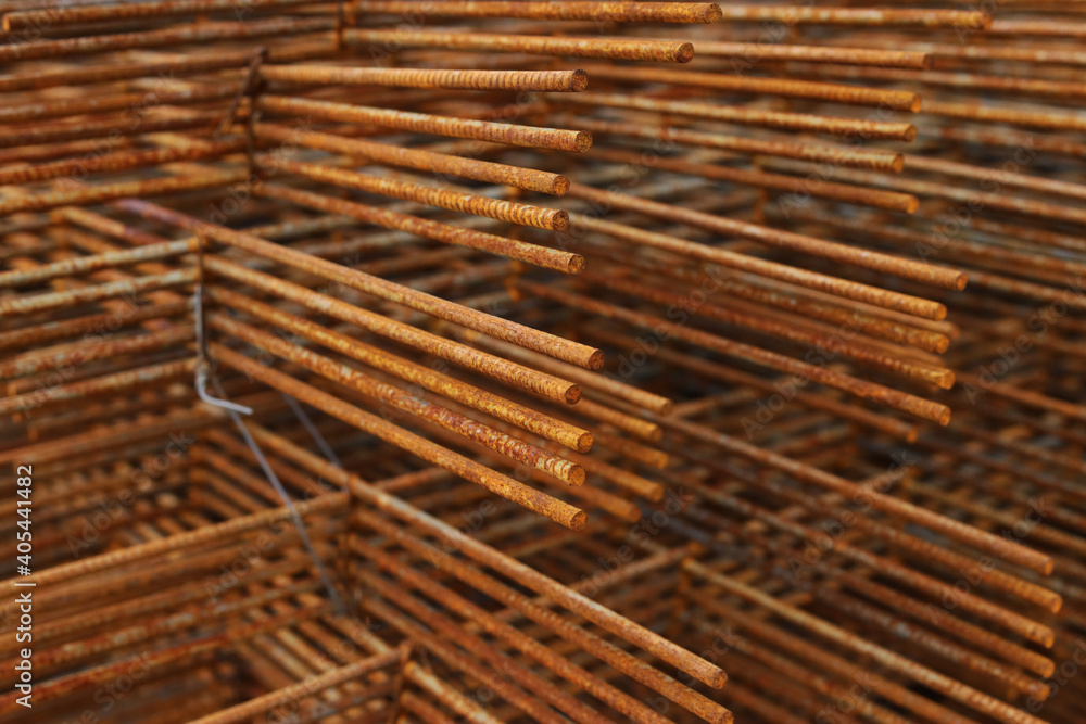 welded wire mesh, grating, reinforcement for concrete pouring. Selective focus welded wire mesh, grating, reinforcement for concrete pouring. Selective focus