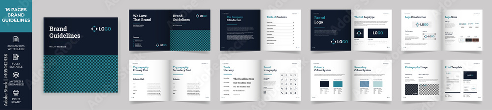 Square Brand Manual Template, Simple style and modern layout Brand Style , Brand Book, Brand Identity, Brand Guideline, Guide Book Square Brand Manual Template, Simple style and modern layout Brand Style , Brand Book, Brand Identity, Brand Guideline, Guide Book