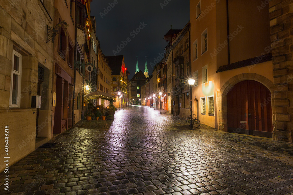 Old Town in Nuremberg on night