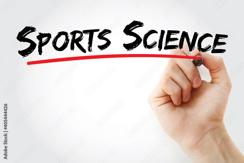 Sports Science text with marker, concept background Sports Science text with marker, concept background