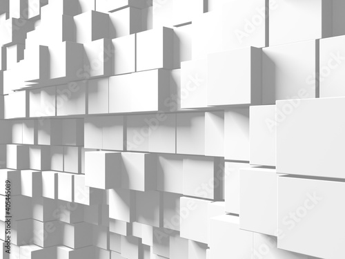 Foto White cubes structure. Abstract futuristic background.