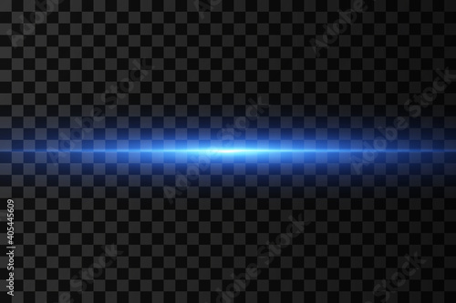 Vector illustration of a blue color. Light effect. Abstract laser beams of light. Chaotic neon rays of light .