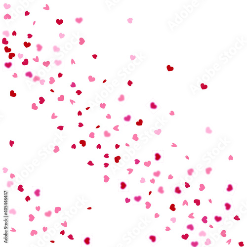 Heart Background. Red Pink Empty Vintage Confetti Template. St Valentine Day Card with Classical Hearts. Exploding Like Sign. Vector Template for Mother's Day Card. 8 March Banner with Flat Heart.