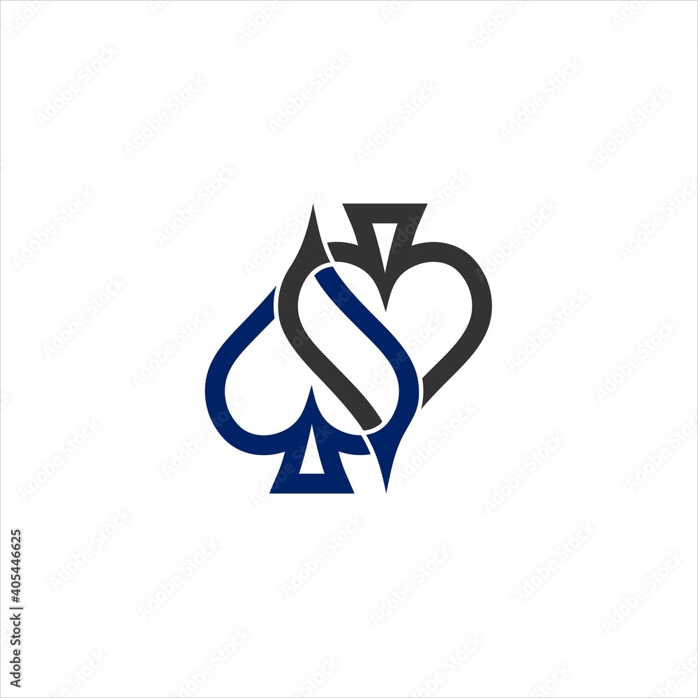 Spade Card Logo Design Vector Illustration Spade Card Logo Design Vector Illustration