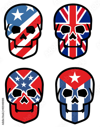 skull with flag, vintage design t shirts
