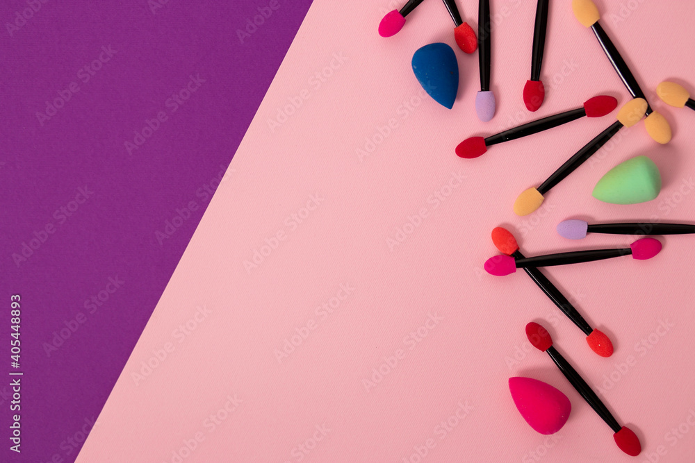 Professional makeup brush on colorful background Professional makeup brush on colorful background