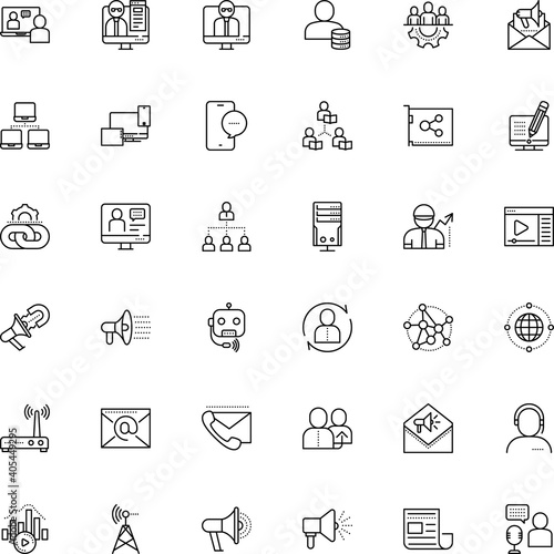 communication vector icon set such as: success, announce, learner, student, asynchronous learning, headlines, window, building, world, scale, authority, magnet, pad, spread, career, artificial