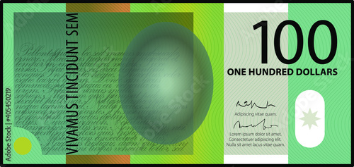 A colourful $100 bank note / paper / polymer money.