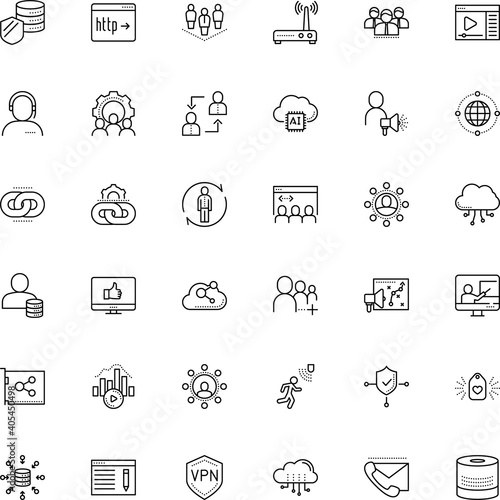communication vector icon set such as: administrator, seminar, black, assistance, follow, plug, check, ai, player, protocol, antenna, useful, skin, mail, motion, arrow, smart, and, component, shiny