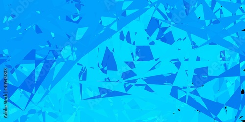 Dark blue, green vector texture with random triangles.