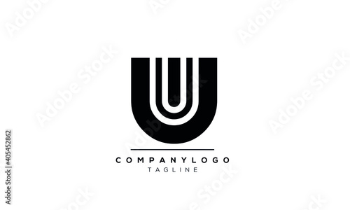 Abstract Letter Initial Letter UU Vector Logo Design Template