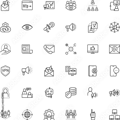 communication vector icon set such as: shield, networking, comment, transmitter, creative, chatterbot, virus, warning, firewall, safe, translation, computing, e-mail, multilingual, bar, chatter