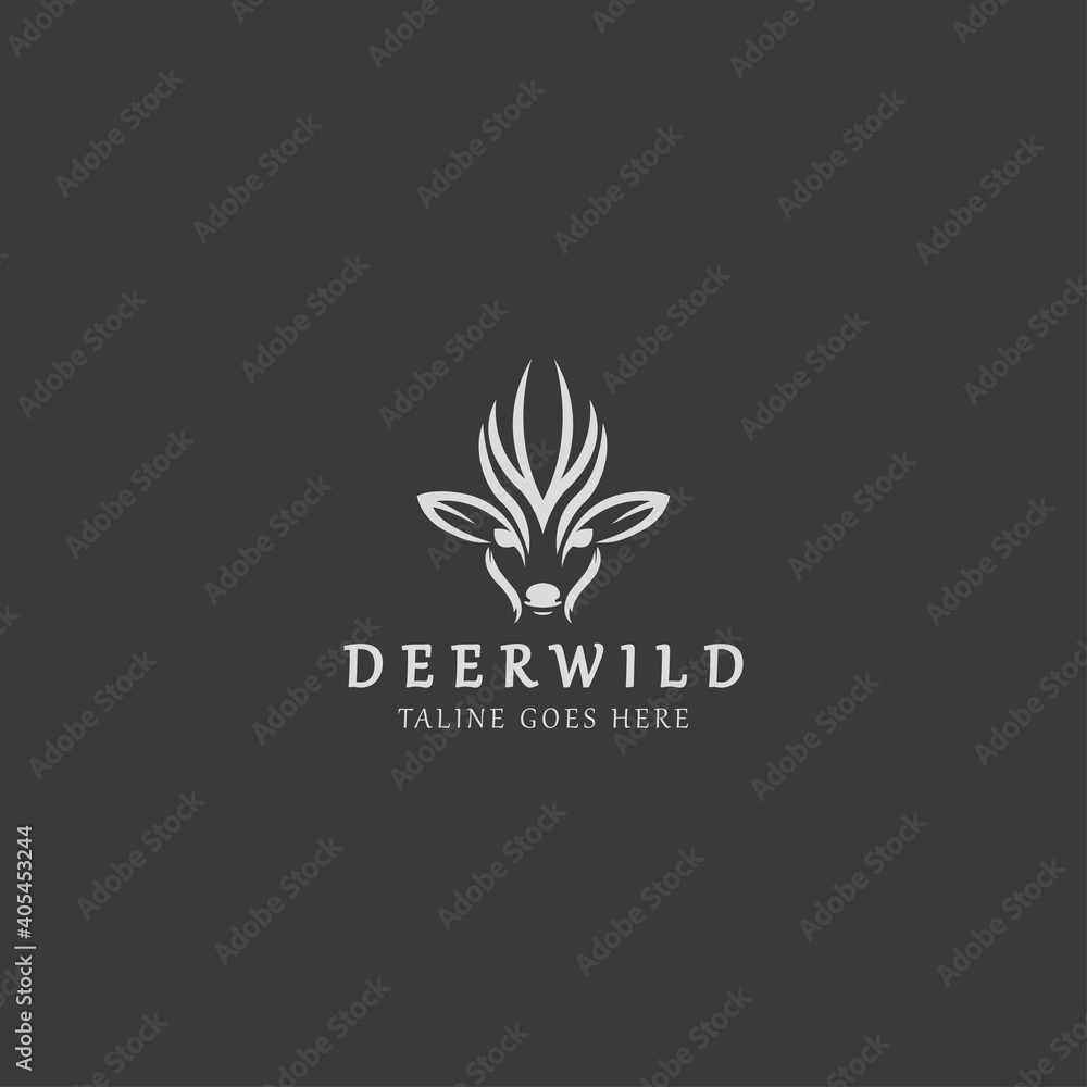 Deer wild logo design template. Deer head icon. Vector illustration Deer wild logo design template. Deer head icon. Vector illustration