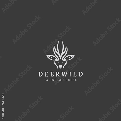 Deer wild logo design template. Deer head icon. Vector illustration