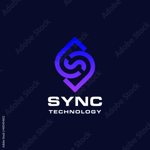 S monogram Logo Initial Letter Synchronize For Technology Brand Graphic Concept