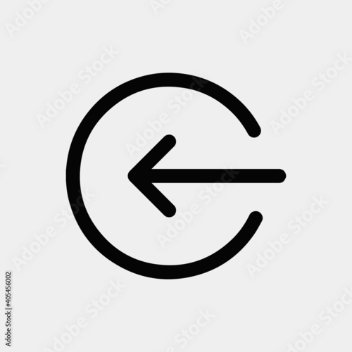 Left arrow sign in round icon