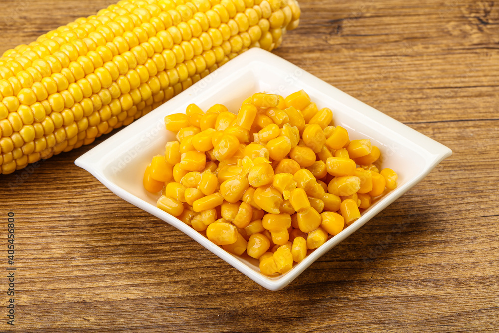 Sweet yellow corn in the bowl Sweet yellow corn in the bowl