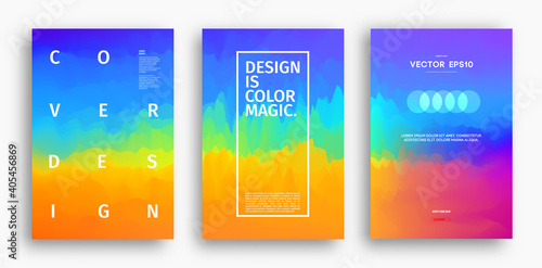 Gradient cover in abstract style. Gradient mesh poster abstract background. Banner design with fluid gradient. Wave vector illustration.