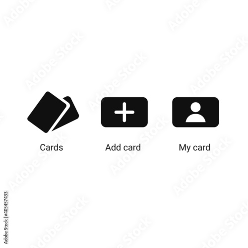 Cards icon set/ credit cards/add/profile