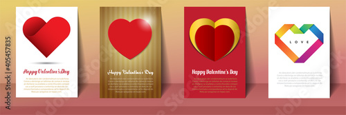 Valentine's day postcards and brochures in vintage style