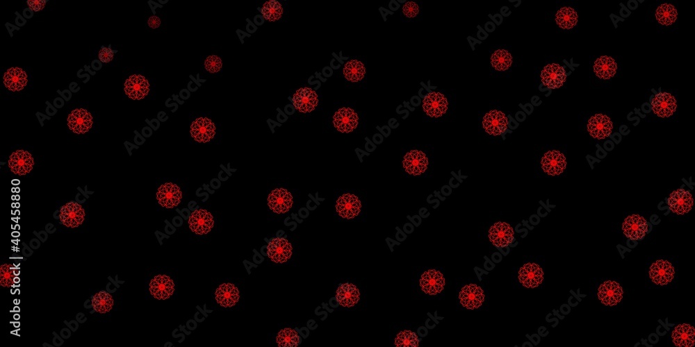 Dark Red vector backdrop with chaotic shapes.
