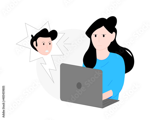 Man talking rudely to the girl vector illustration cartoon flat design modern style 