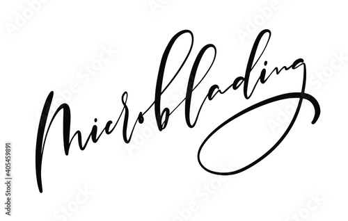 Microblading brow master class vector calligraphy design element.