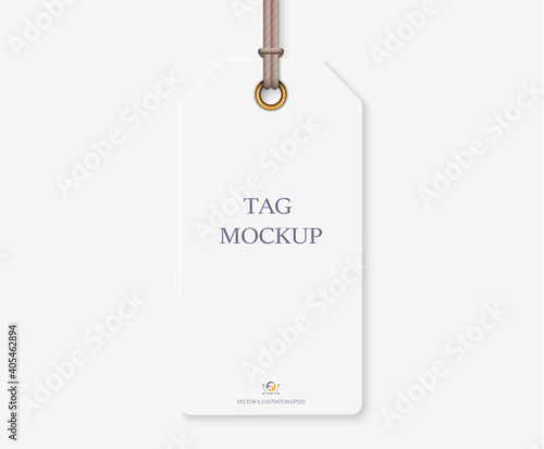 Realistic mockup: blank Tag for your design. isolated on transparent background. Vector illustration EPS10