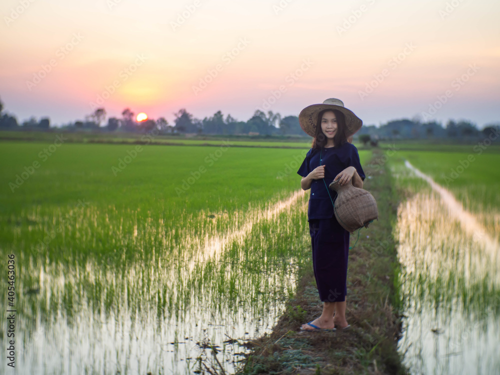 Young farmer wearing traditional Thai costumer Young farmer wearing traditional Thai costumer