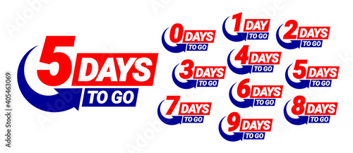 Countdown left days banner. count time sale. Nine, eight, seven, six, five, four, three, two, one, zero days left. Vector illustration