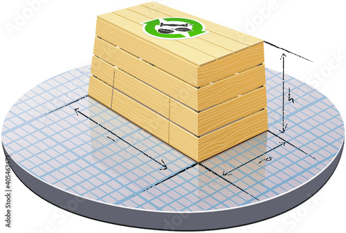 Wooden composter and its dimensions (cutout)