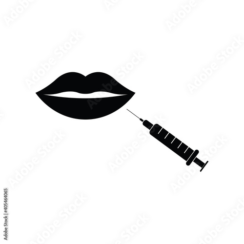 lips injection icon vector. beauty correction lips icon